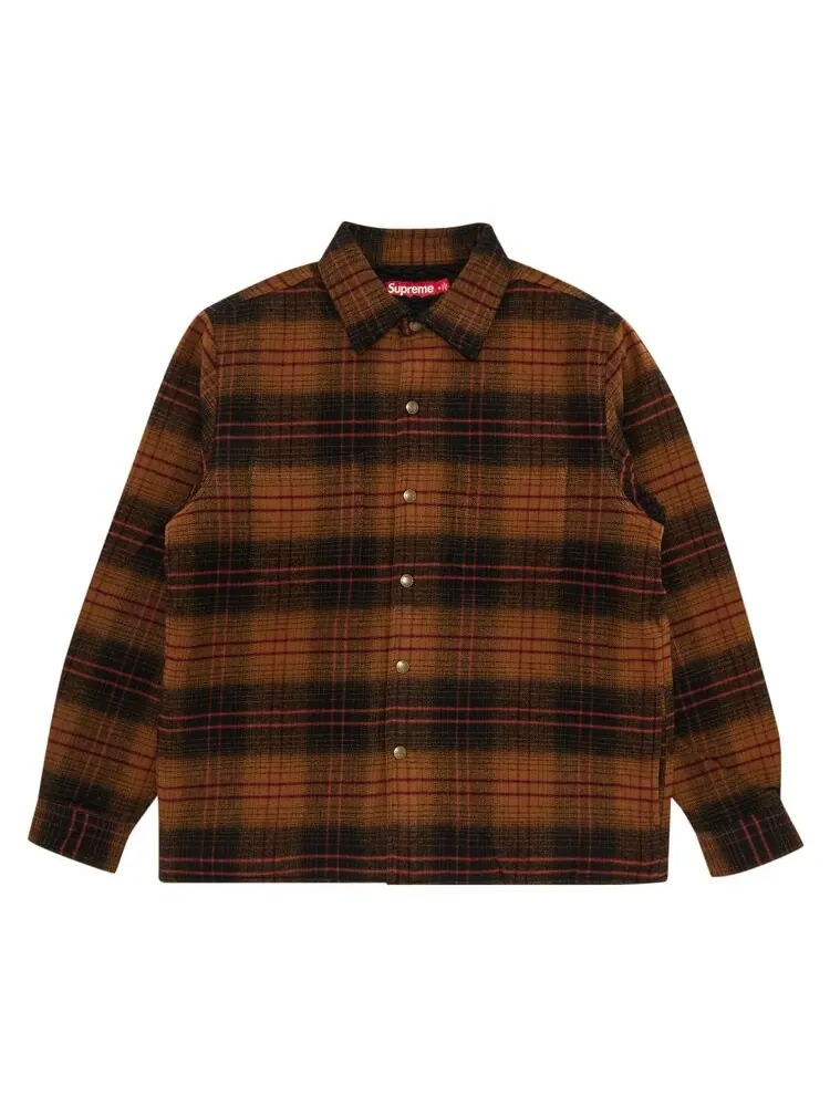 Рубашка Supreme Lined Flannel Snap 'Black' — изображение 1 из 3, черный