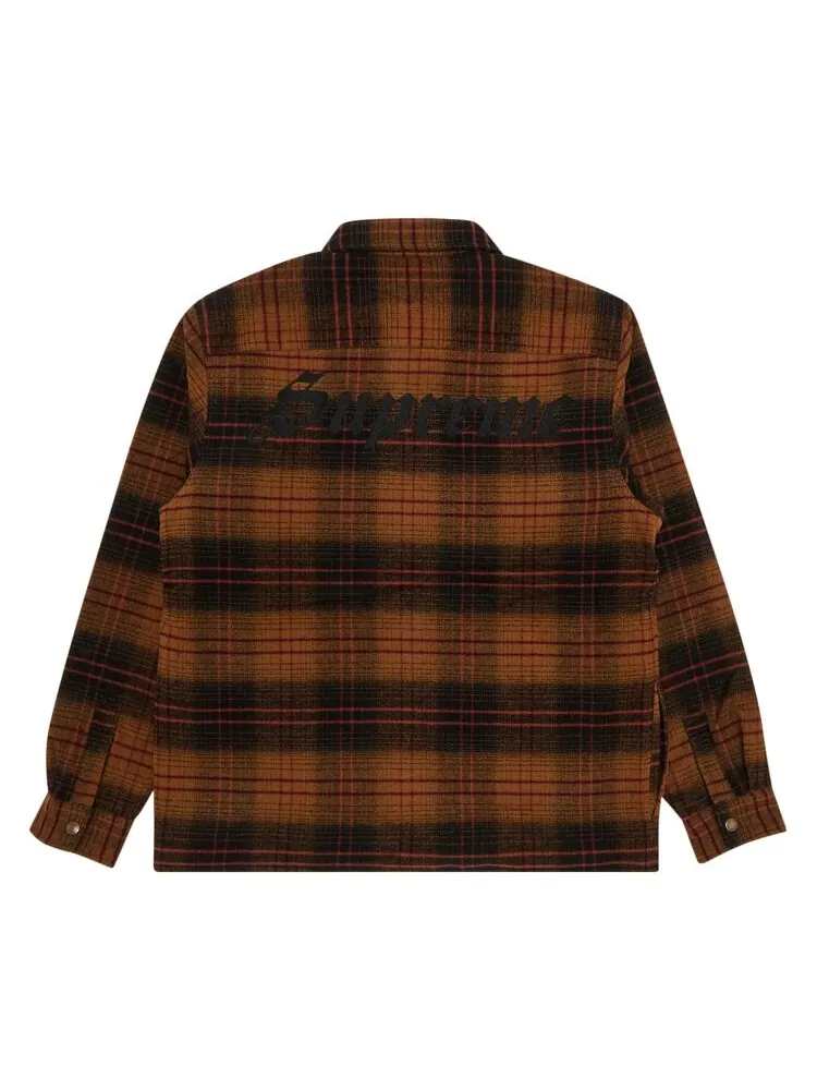 Рубашка Supreme Lined Flannel Snap 'Black' — изображение 2 из 3, черный