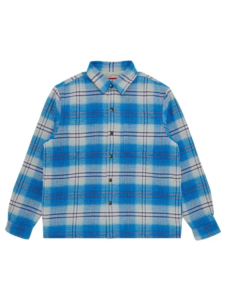 Рубашка Supreme Lined Flannel Snap 'Blue' — изображение 1 из 3, синий