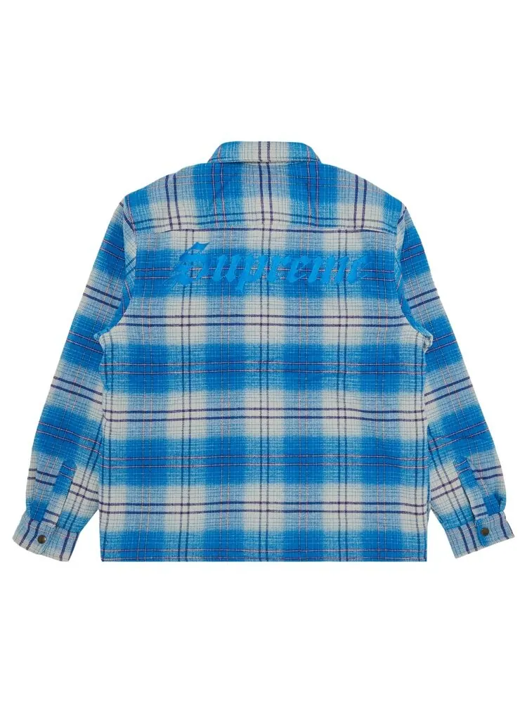 Рубашка Supreme Lined Flannel Snap 'Blue' — изображение 2 из 3, синий