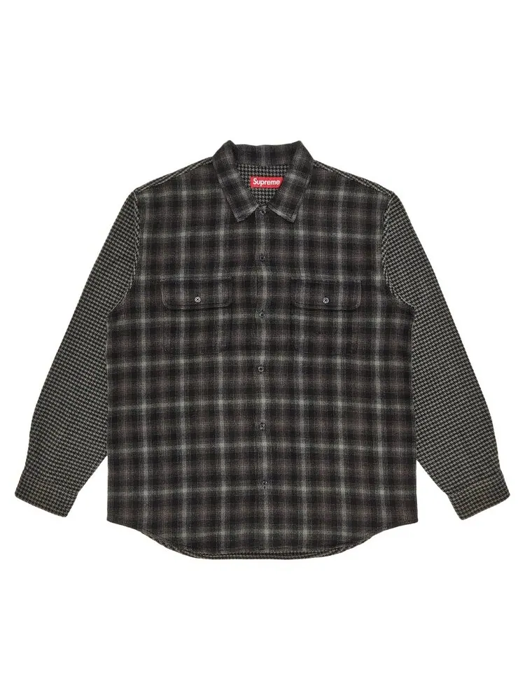 Рубашка Supreme Houndstooth Plaid Flannel 'Black' — изображение 1 из 3, черный