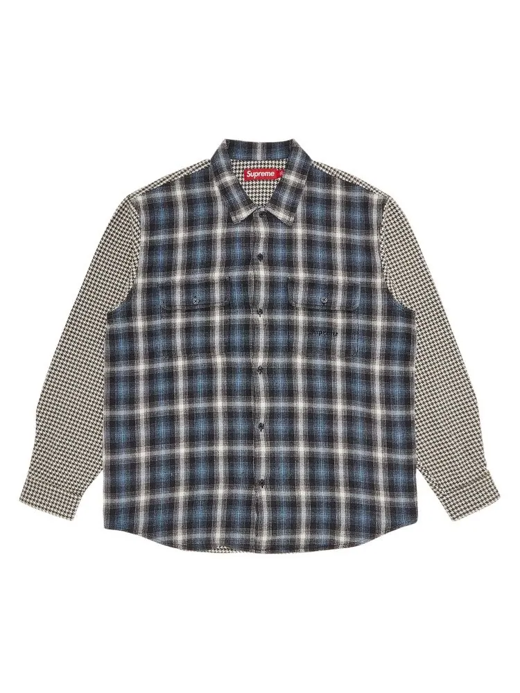 Рубашка Supreme Houndstooth Plaid Flannel 'Navy' — изображение 1 из 3, синий