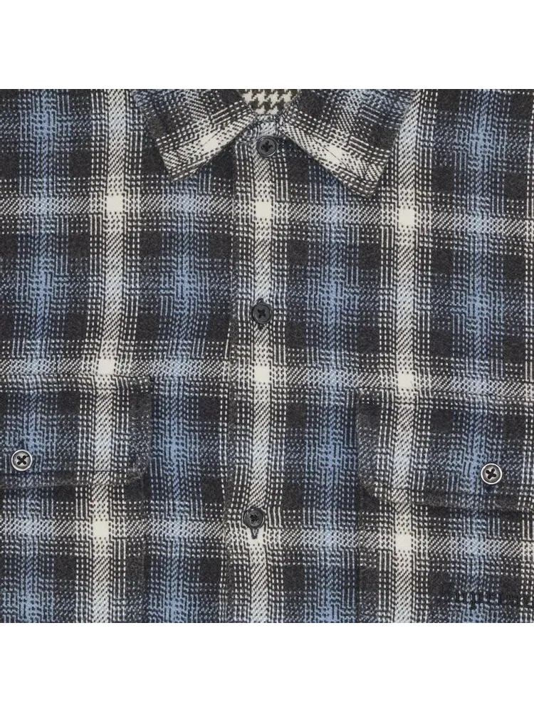 Рубашка Supreme Houndstooth Plaid Flannel 'Navy' — изображение 3 из 3, синий
