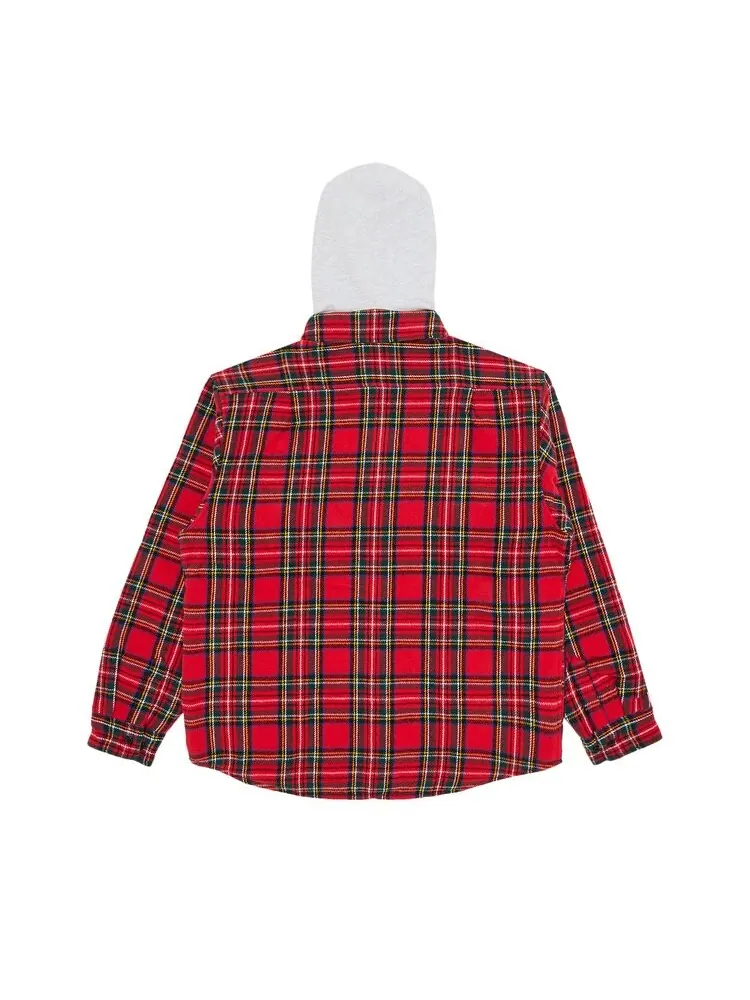 Рубашка Supreme Tartan Flannel Hooded 'Red' — изображение 2 из 3, красный