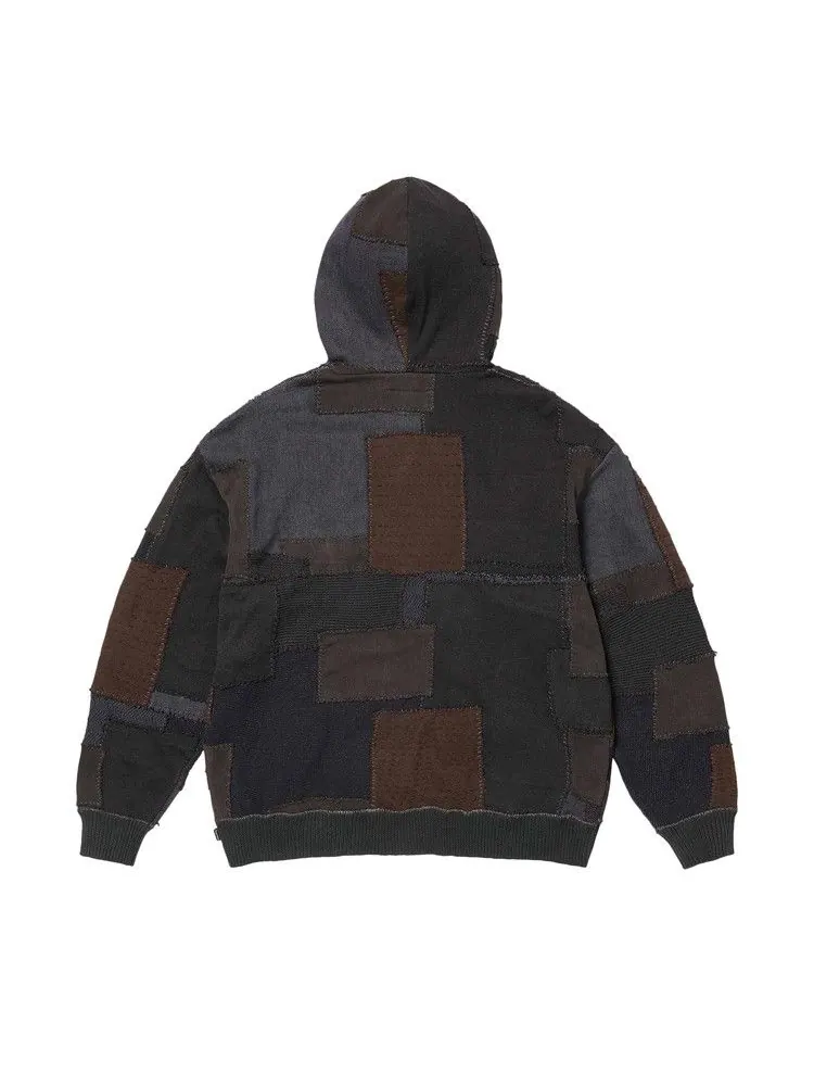 Свитер Supreme x blackmeans Patchwork Zip Up Hooded Sweater — изображение 2 из 2, черный