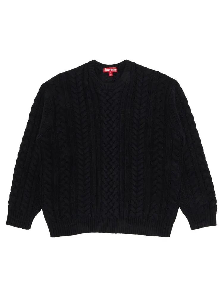 Свитер Supreme Appliqué Cable Knit 'Black' — изображение 1 из 3, черный