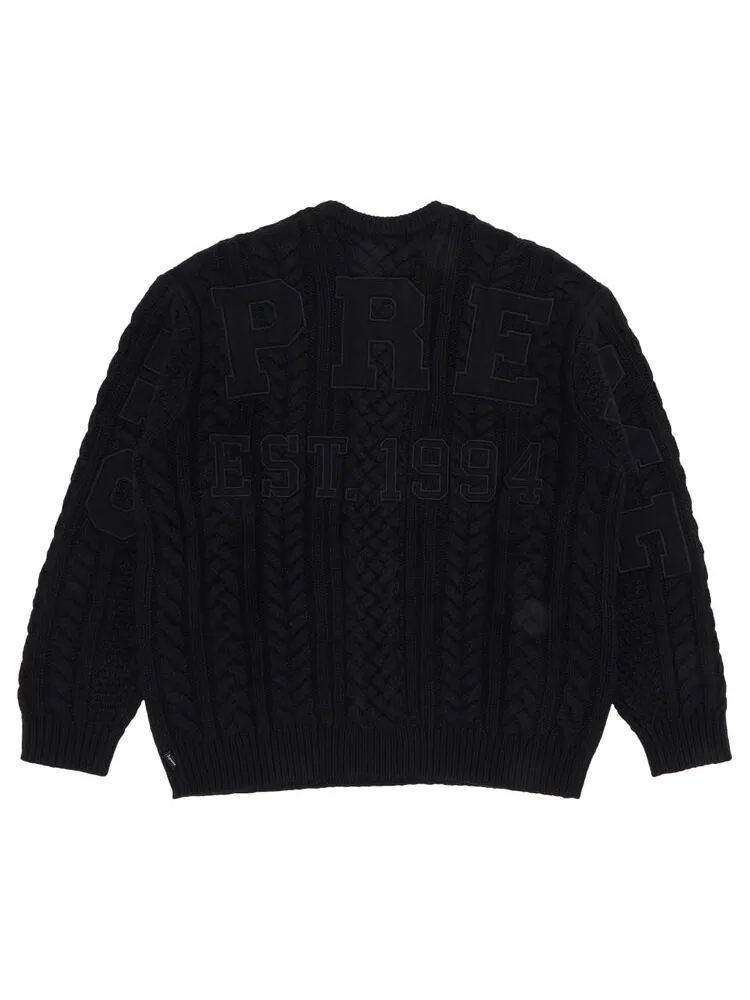 Свитер Supreme Appliqué Cable Knit 'Black' — изображение 2 из 3, черный