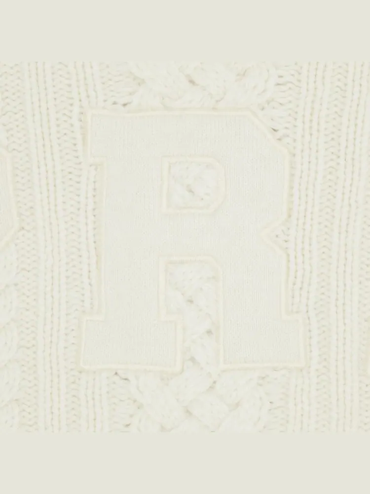 Свитер Supreme Appliqué Cable Knit 'Ivory' — изображение 3 из 3, бежевый