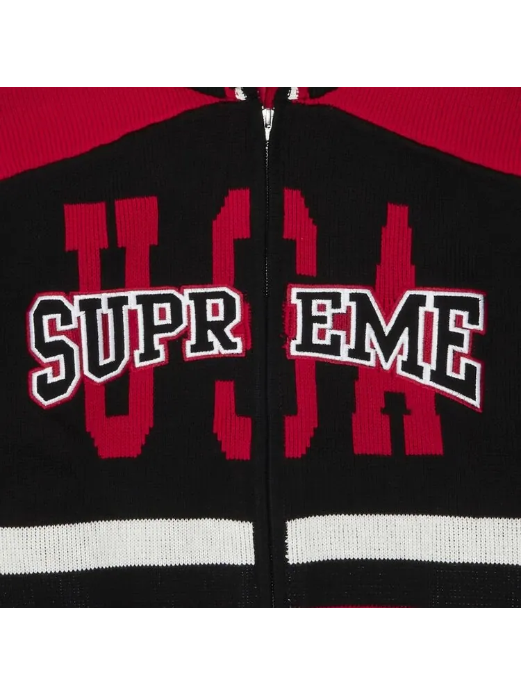Свитер Supreme USA Zip Up Hooded 'Black' — изображение 3 из 3, черный