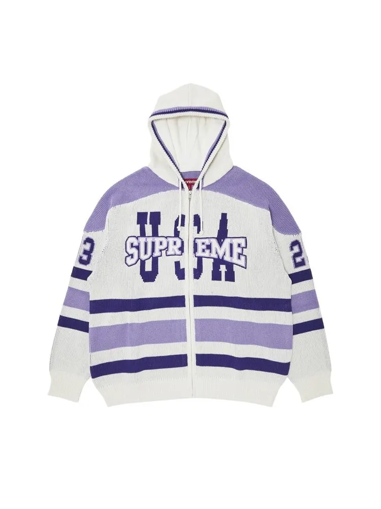 Свитер Supreme USA Zip Up Hooded 'White' — изображение 1 из 3, белый
