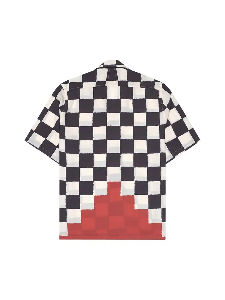 Рубашка Rhude Checkered 'Ivory/Black/Red' — изображение 2 из 2, белый