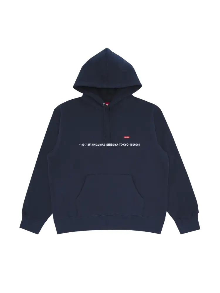 Толстовка Supreme Shop Small Box Hooded - Tokyo 'Navy' — изображение 1 из 1, синий