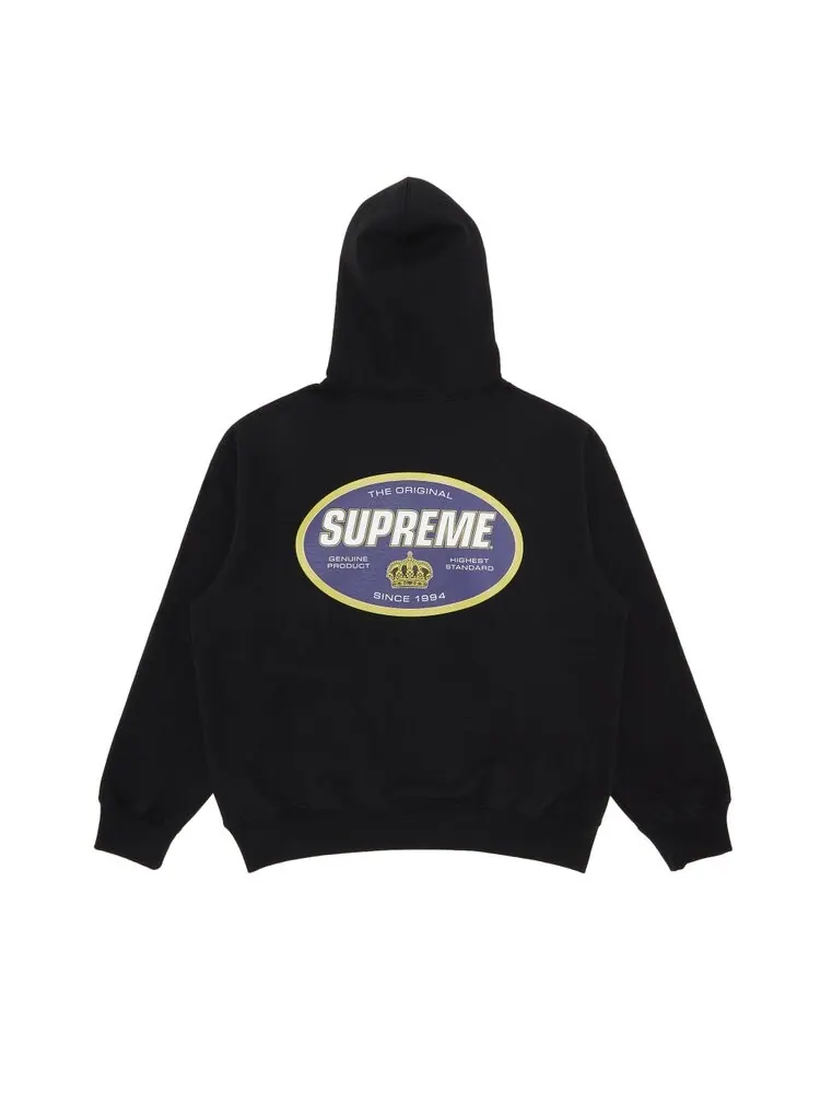 Толстовка Supreme Crown Hooded 'Black' — изображение 2 из 3, черный