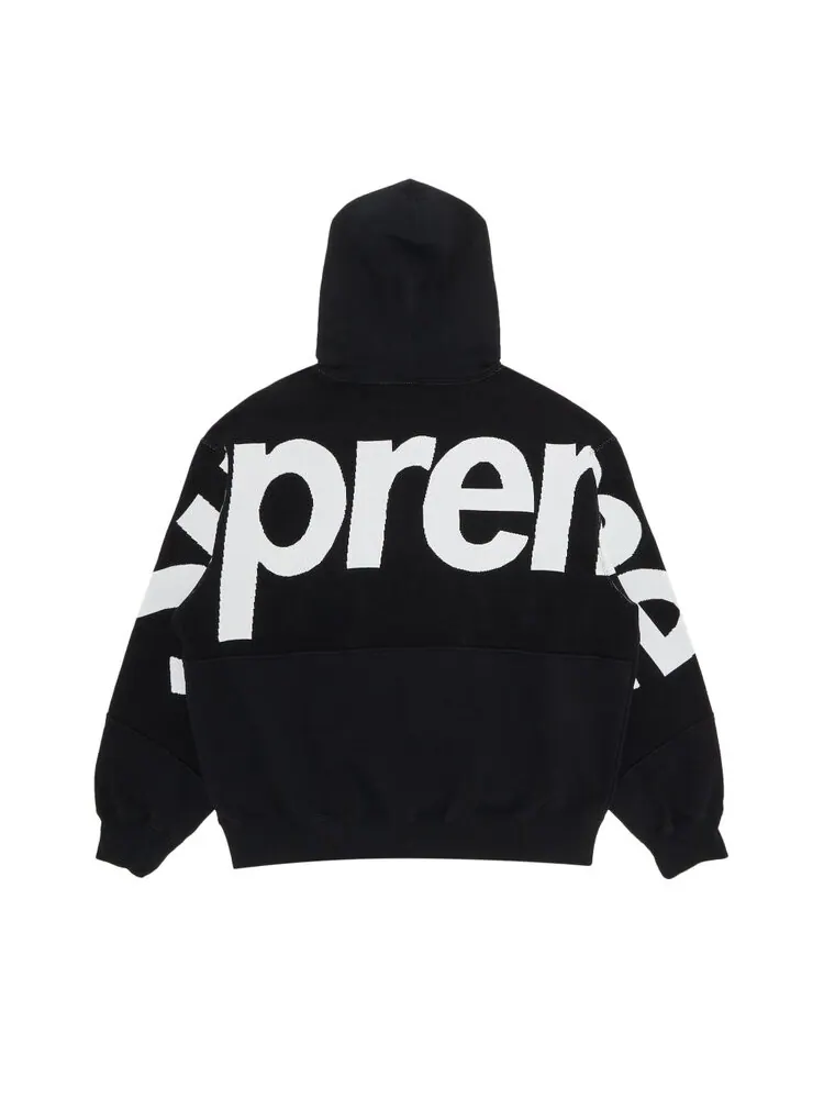 Толстовка Supreme Big Logo Jacquard Hooded 'Black' — изображение 2 из 3, черный