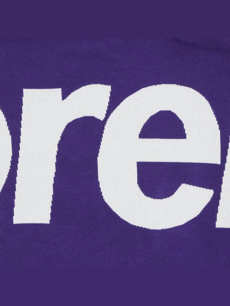 Толстовка Supreme Big Logo Jacquard Hooded 'Purple' — изображение 3 из 3, фиолетовый