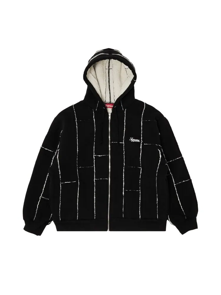 Толстовка Supreme Faux Shearling Zip Up Hooded 'Black' — изображение 1 из 3, черный