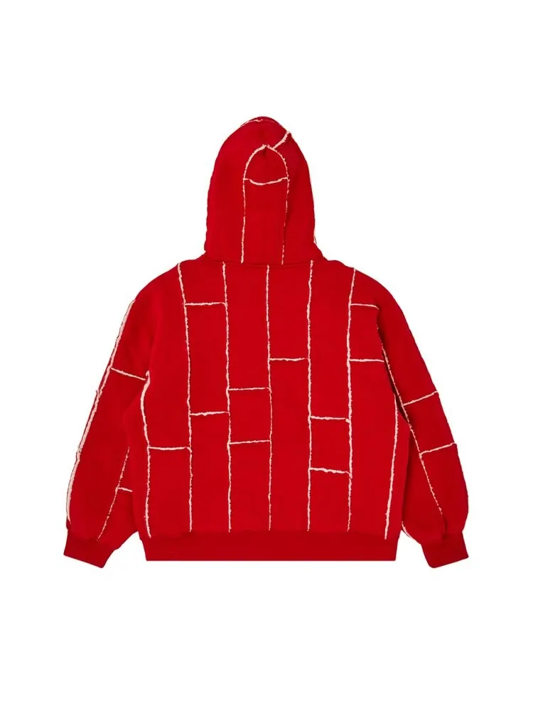 Толстовка Supreme Faux Shearling Zip Up Hooded 'Red' — изображение 2 из 3, красный