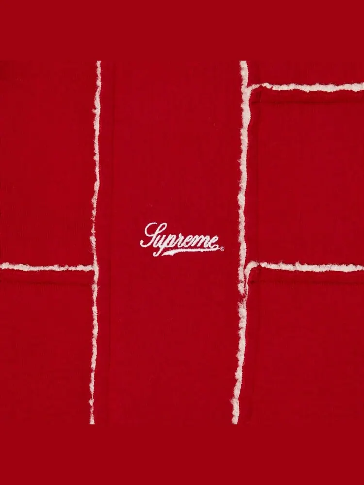Толстовка Supreme Faux Shearling Zip Up Hooded 'Red' — изображение 3 из 3, красный