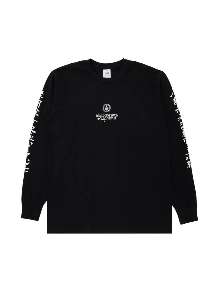 Футболка Supreme x blackmeans Long-Sleeve 'Black' — изображение 1 из 3, черный