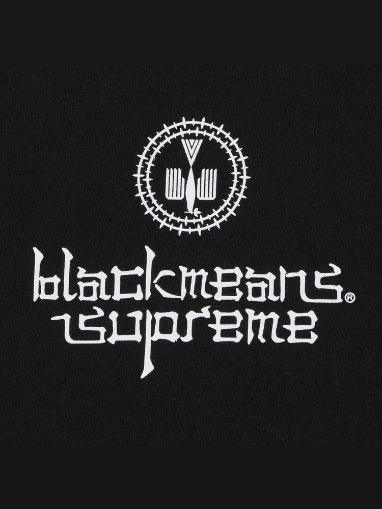 Футболка Supreme x blackmeans Long-Sleeve 'Black' — изображение 3 из 3, черный