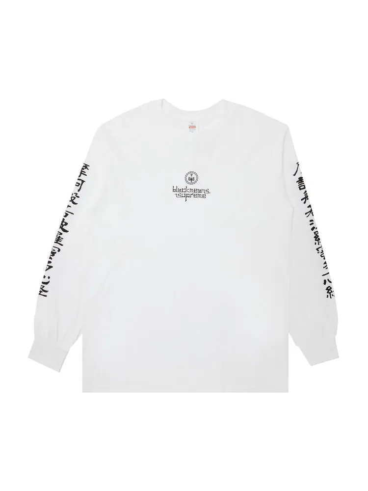 Футболка Supreme x blackmeans Long-Sleeve 'White' — изображение 1 из 3, белый