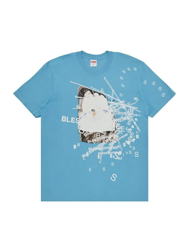Футболка Supreme x Bless Observed In A Dream 'Light Slate' — изображение 1 из 2, синий
