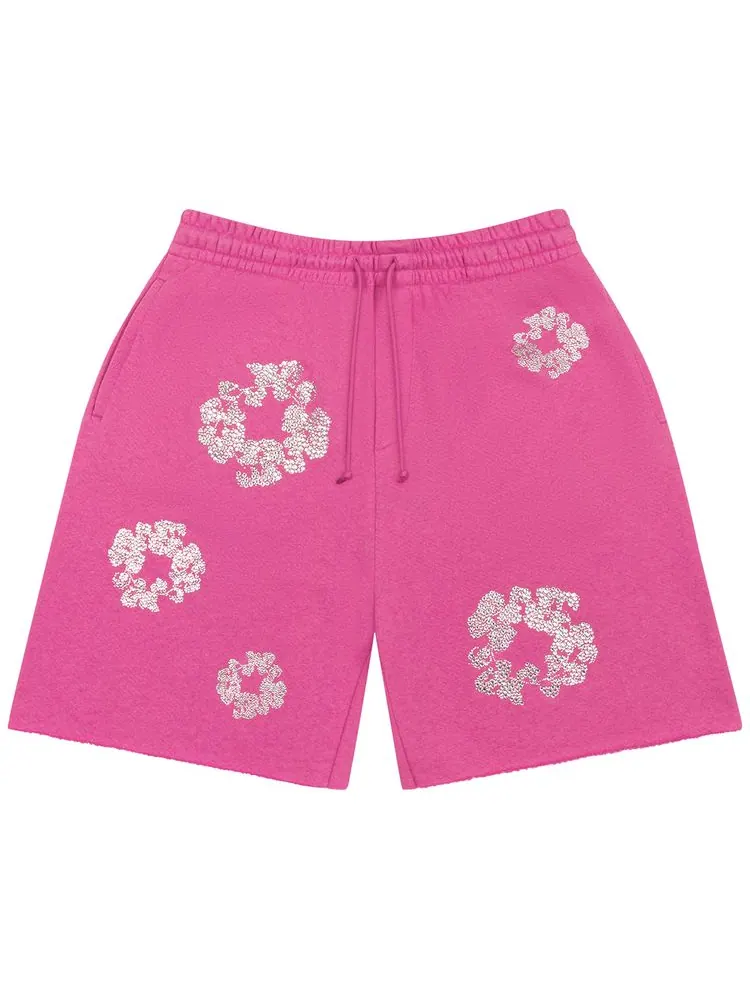 Шорты Denim Tears Cashmere Swarovski Cotton Wreath Shorts 'Pink' — изображение 1 из 2, розовый