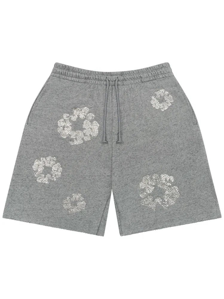 Джинсовые шорты Denim Tears Cashmere Swarovski Cotton Wreath Shorts — изображение 1 из 2, серый