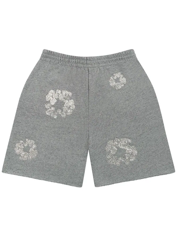 Джинсовые шорты Denim Tears Cashmere Swarovski Cotton Wreath Shorts — изображение 2 из 2, серый