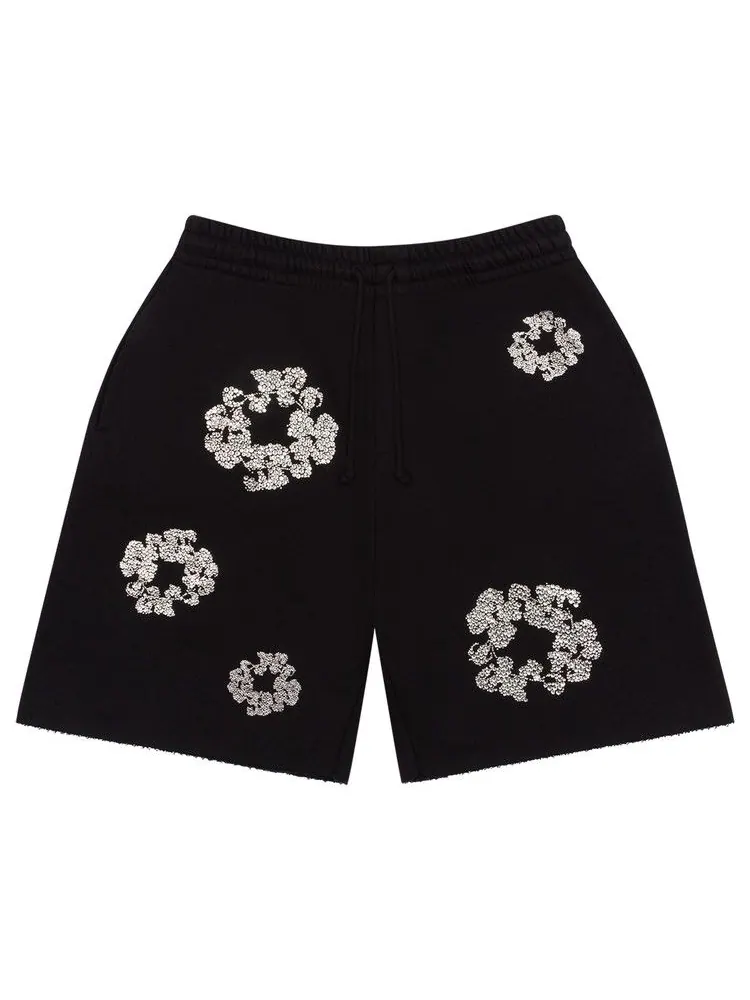Шорты Denim Tears Cashmere Swarovski Cotton Wreath Shorts — изображение 1 из 2, черный