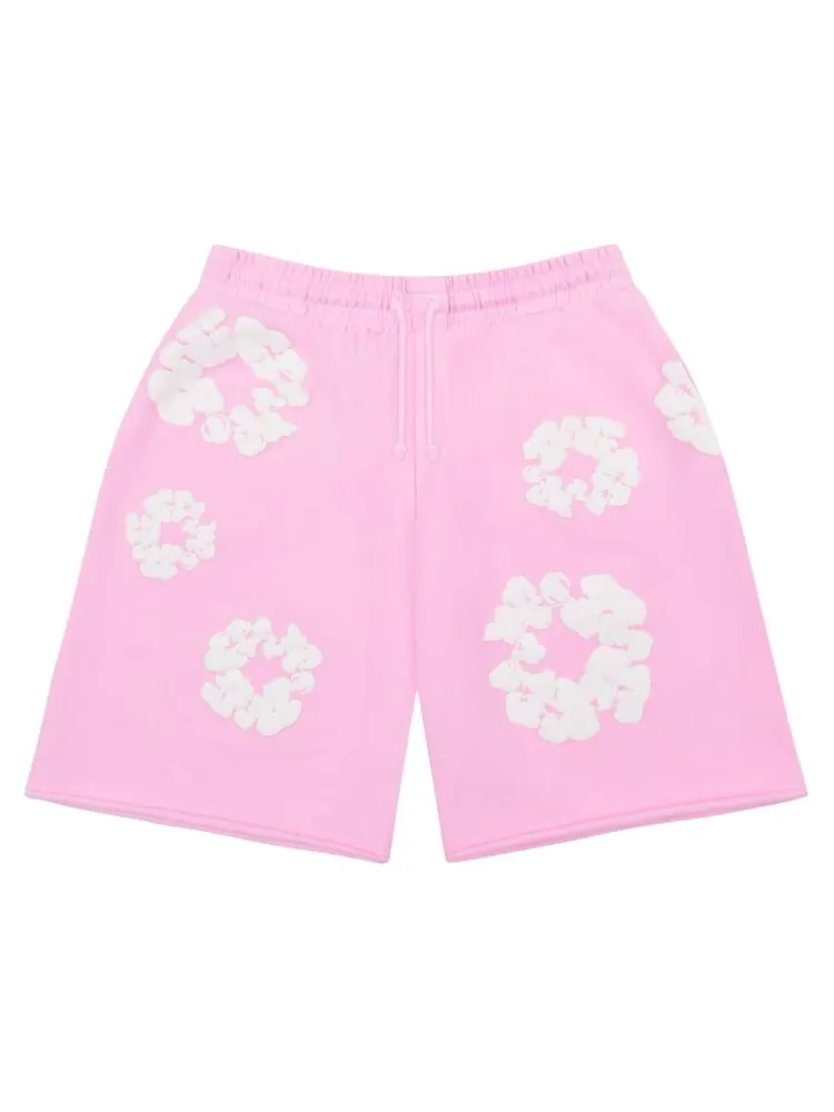 Шорты Denim Tears The Cotton Wreath Sweat Shorts 'Powder Pink' — изображение 1 из 3, розовый