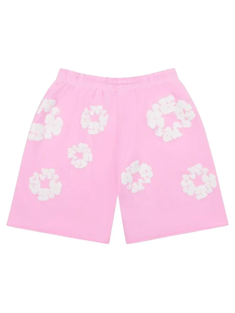 Шорты Denim Tears The Cotton Wreath Sweat Shorts 'Powder Pink' — изображение 2 из 3, розовый