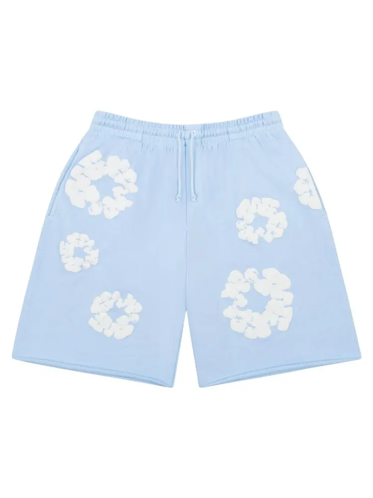 Шорты Denim Tears The Cotton Wreath Sweat Shorts 'Powder Blue' — изображение 1 из 3, синий
