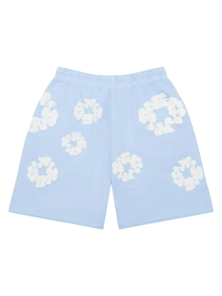 Шорты Denim Tears The Cotton Wreath Sweat Shorts 'Powder Blue' — изображение 2 из 3, синий