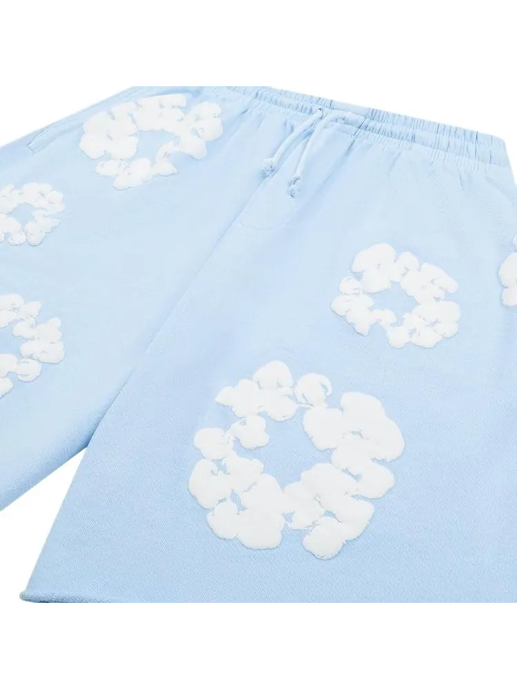 Шорты Denim Tears The Cotton Wreath Sweat Shorts 'Powder Blue' — изображение 3 из 3, синий