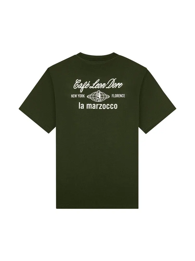 Футболка Aimé Leon Dore Café Leon Dore La Marzocco Tee — изображение 2 из 2, зеленый