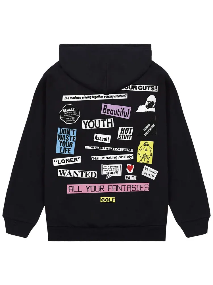 Худи Golf Wang Collage Zip Up Hoodie Black — изображение 2 из 2, черный