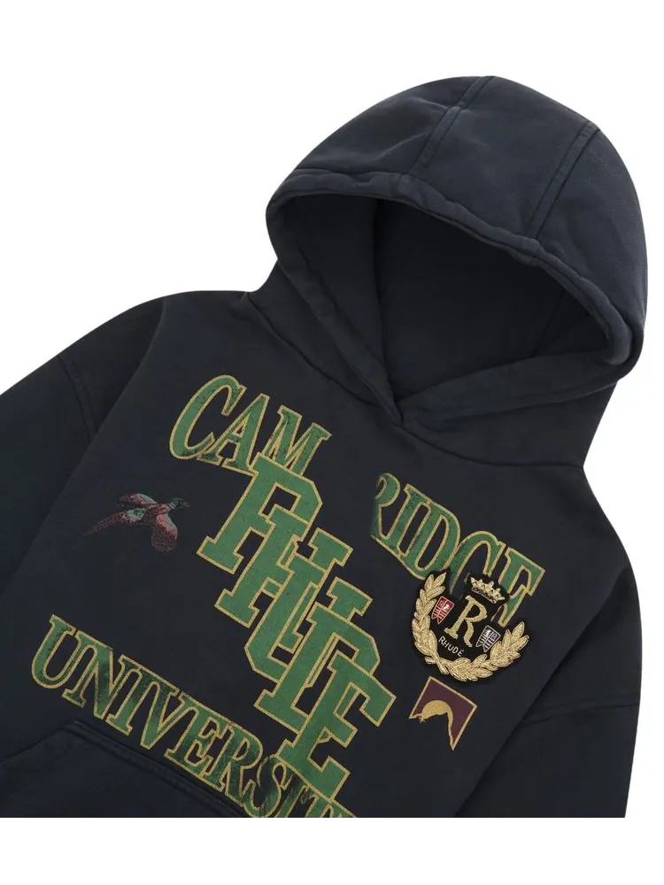 Худи Rhude University Hoodie 'Vintage Black' — изображение 3 из 3, черный