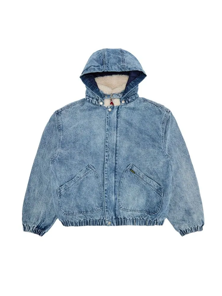 Куртка Supreme Faux Shearling Lined Bomber Jacket — изображение 1 из 3, джинсовый синий
