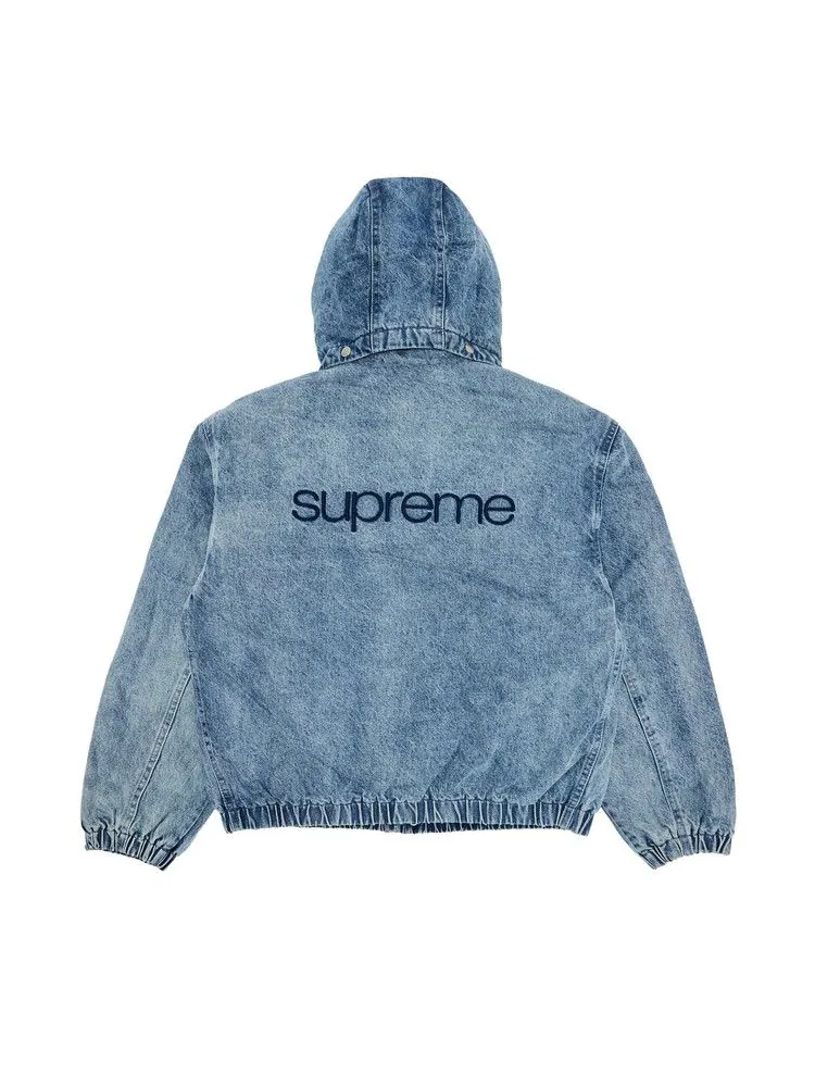 Куртка Supreme Faux Shearling Lined Bomber Jacket — изображение 2 из 3, джинсовый синий