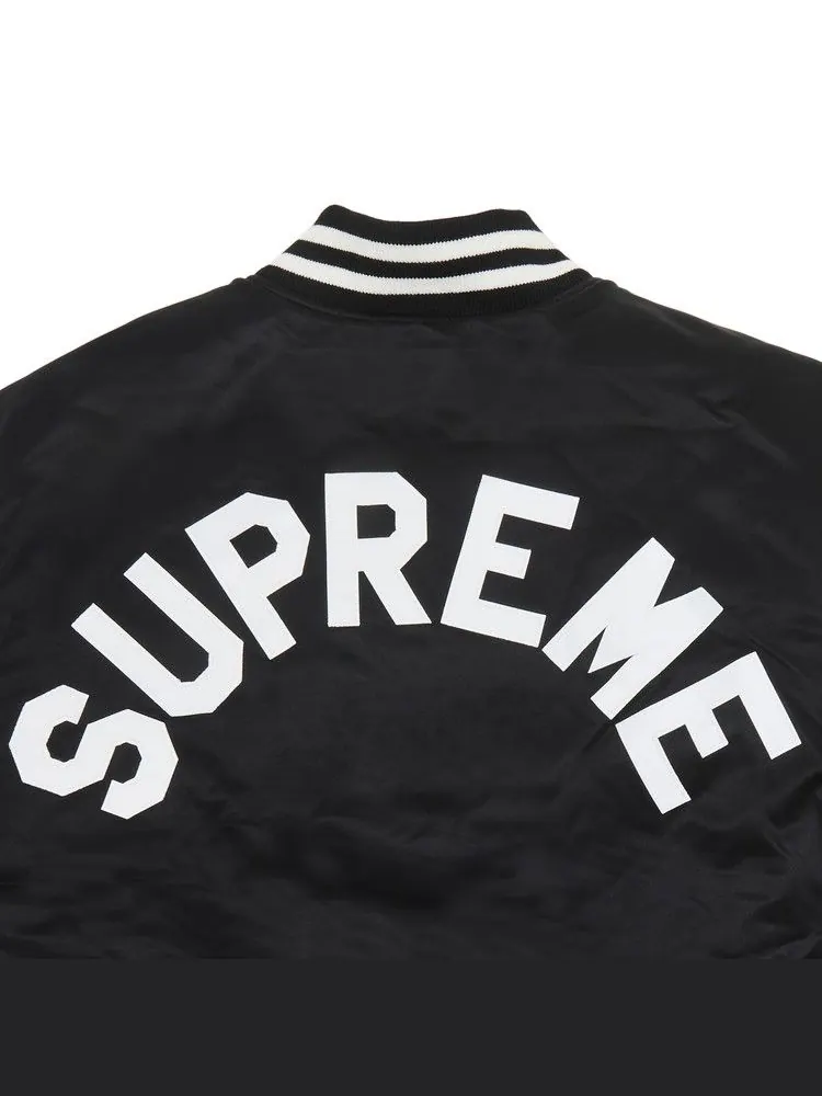 Куртка Supreme x Mitchell & Ness Satin Varsity Jacket — изображение 3 из 3, черный