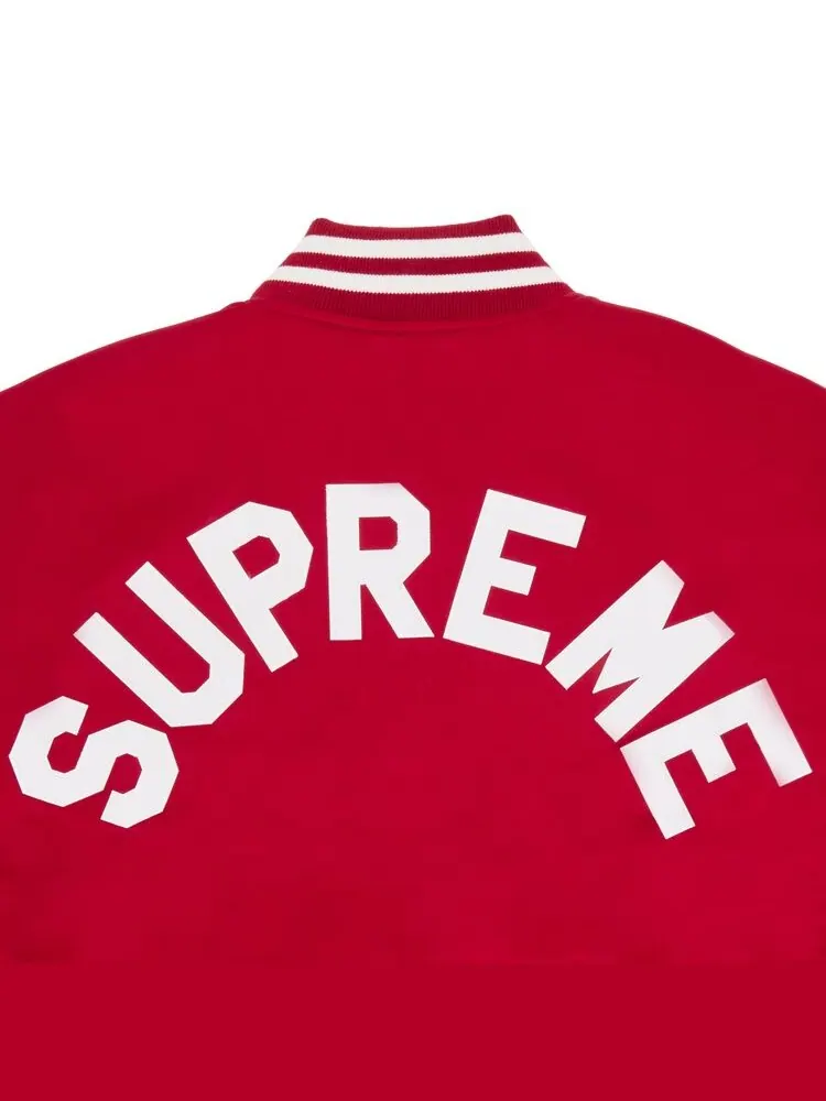 Куртка Supreme x Mitchell & Ness Satin Varsity Jacket Red — изображение 3 из 3, красный