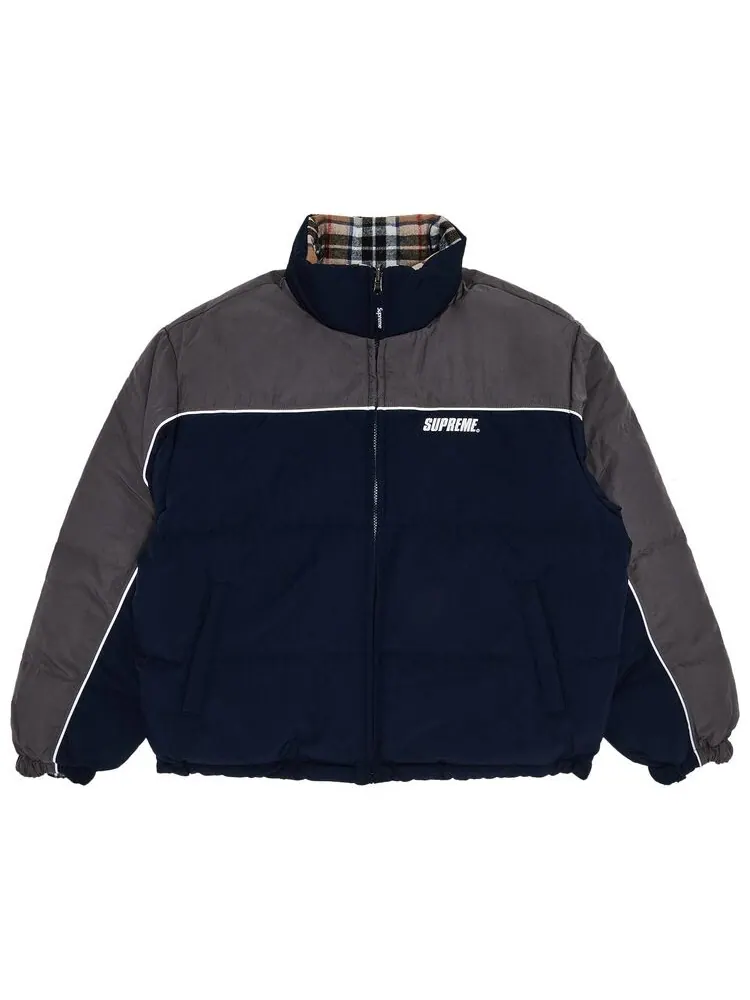 Куртка Supreme Reversible Puffer Jacket Navy — изображение 1 из 5, темно-синий