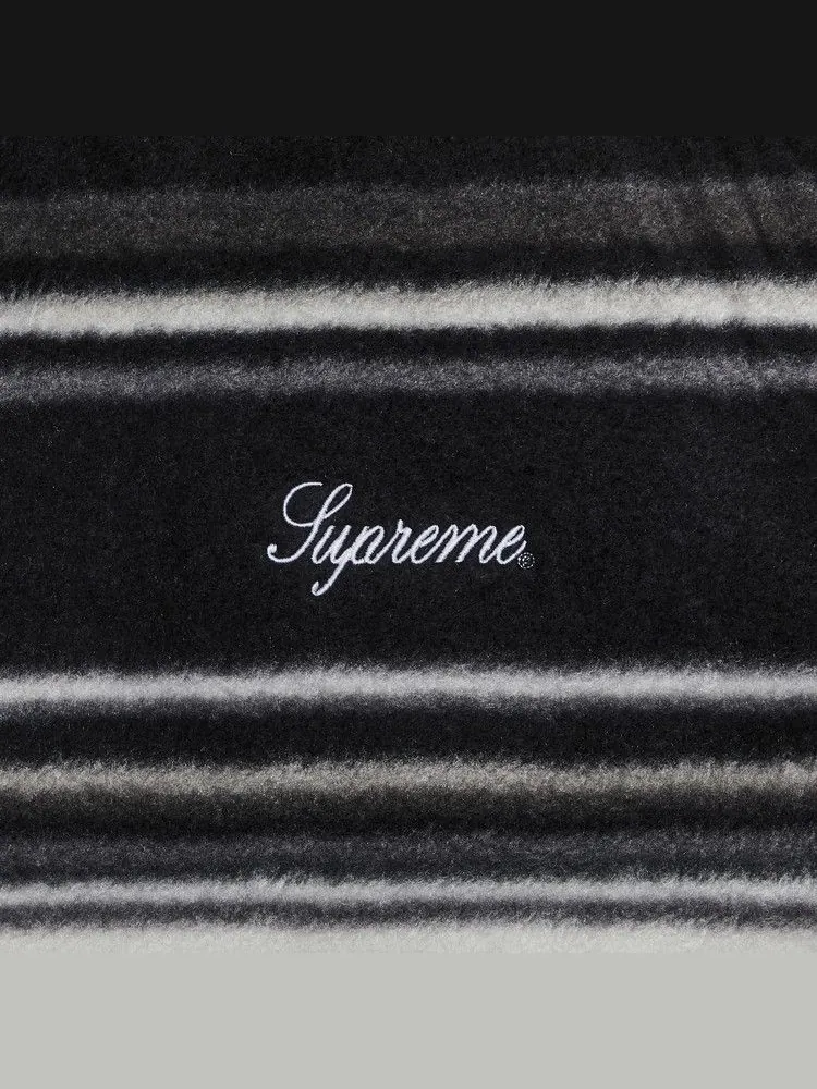 Куртка Supreme Stripe Zip Up Fleece Jacket — изображение 3 из 3, черный