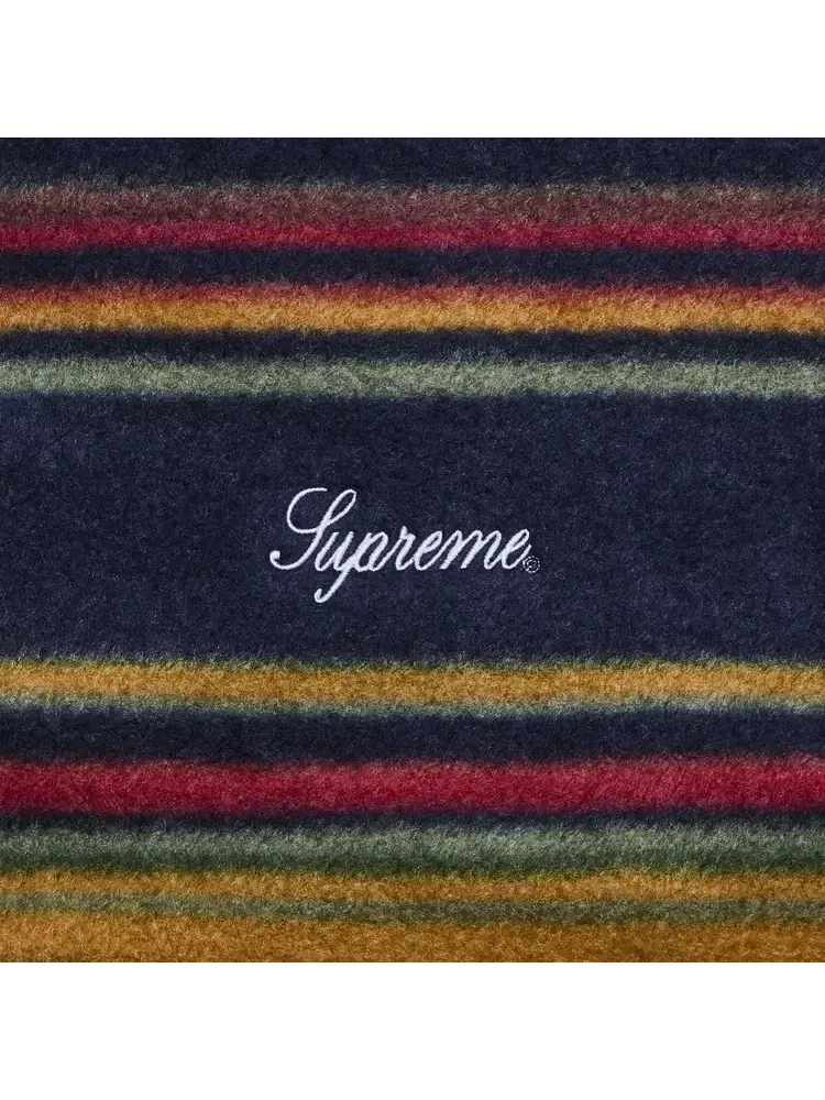 Флисовая куртка в полоску на молнии Supreme — изображение 3 из 3, синий