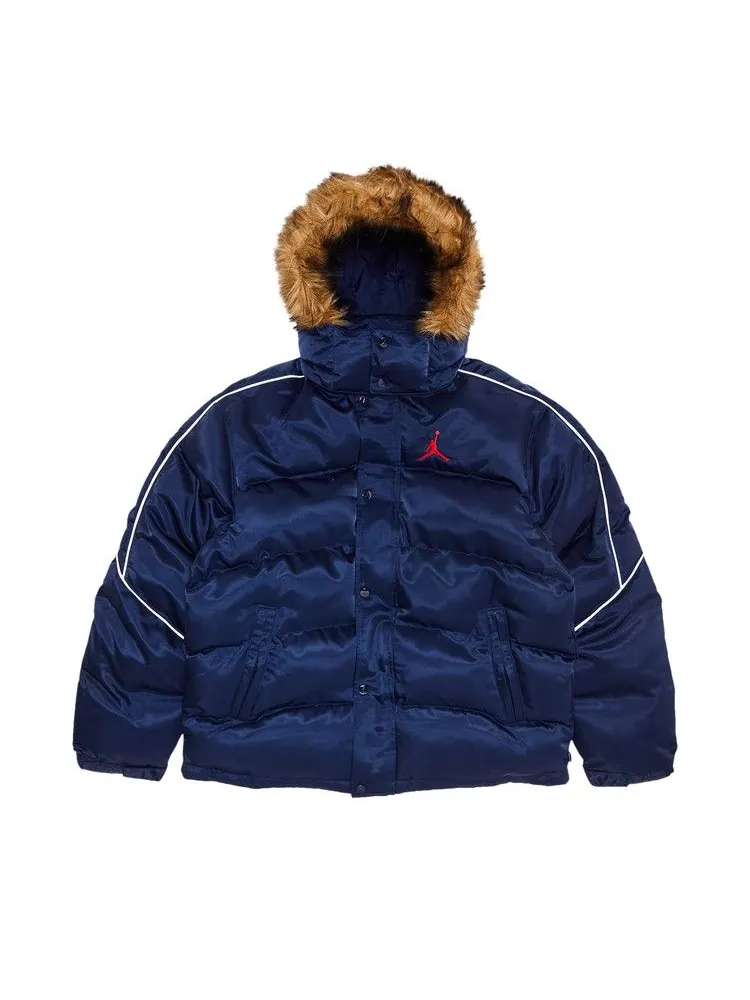 Куртка Supreme x Jordan Puffer Jacket — изображение 1 из 3, темно-синий