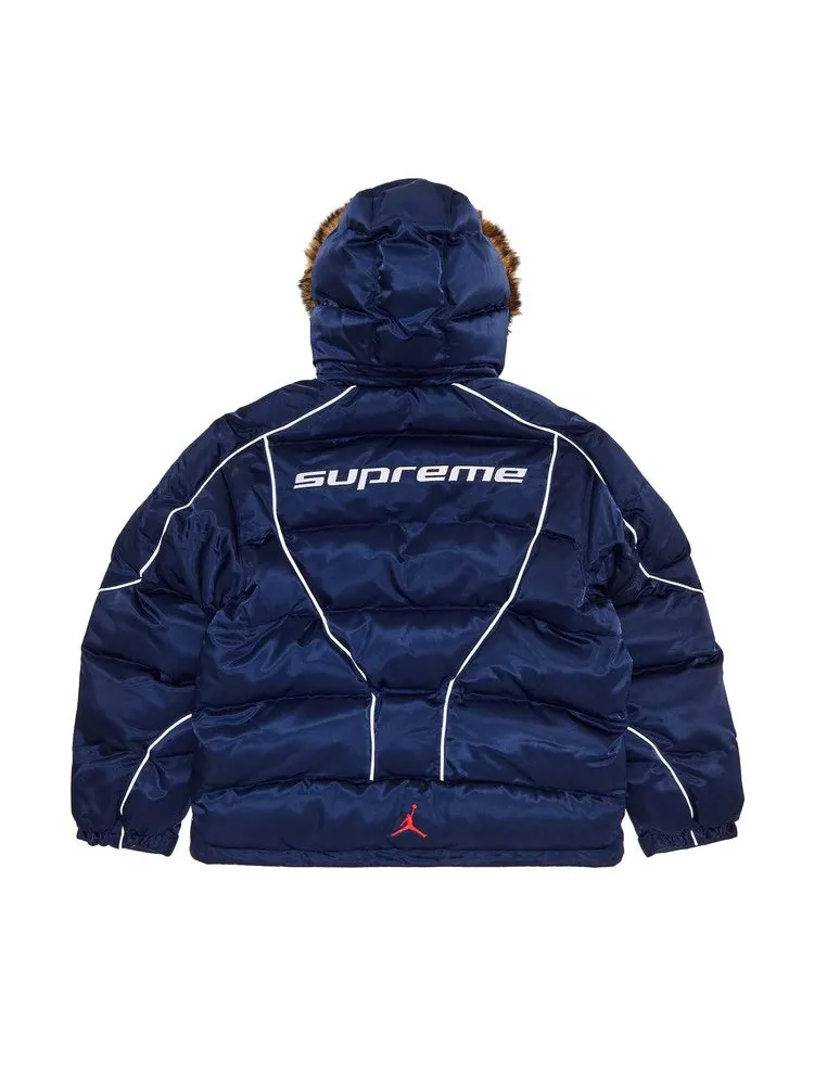 Куртка Supreme x Jordan Puffer Jacket — изображение 2 из 3, темно-синий