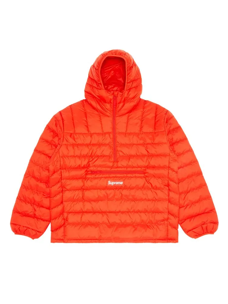 Пуловер Supreme Micro Down Half Zip Hooded Pullover 'Dark Orange' — изображение 1 из 3, темный оранжевый