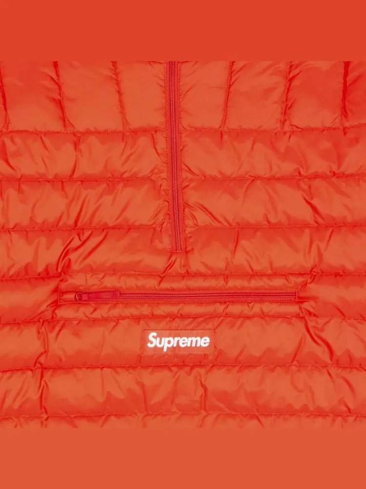 Пуловер Supreme Micro Down Half Zip Hooded Pullover 'Dark Orange' — изображение 3 из 3, темный оранжевый