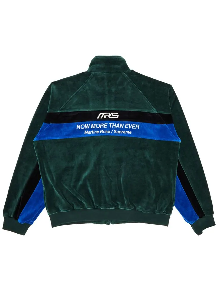 Куртка Supreme x Martine Rose Velour Track Jacket 'Green' — изображение 2 из 3, зеленый